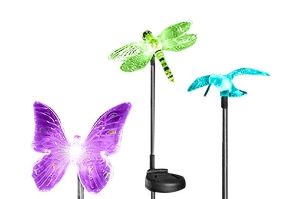 Esky Solar Powered Hummingbird, Butterfly and Dragonfly Garden Stake Light