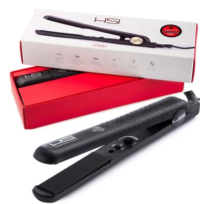 HSI Professional Ceramic Tourmaline Ionic Flat Iron, with Travel Size Argan Oil Leave-in Hair Treatment