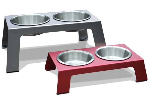 PetFusion Elevated Pet Feeder in Anodized Aluminum