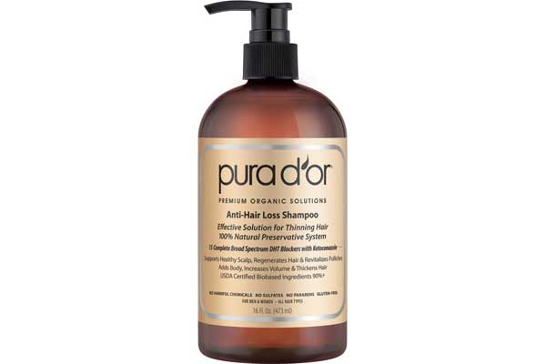 PURA d'Or Anti-Hair Loss Premium Organic Argan Oil Shampoo (Gold Label), 16 Fluid Ounce
