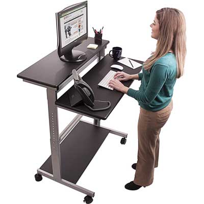 Stand Up Desk Store 40" Mobile Ergonomic Stand Up Desk