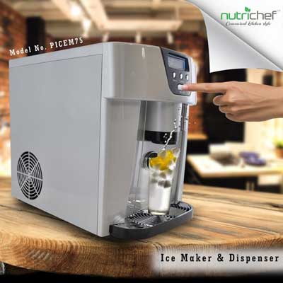 Updated Premium Version NutriChef Digital Portable Ice Maker Machine