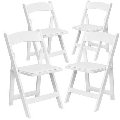 Flash Furniture HERCULES White Wood Folding Chair