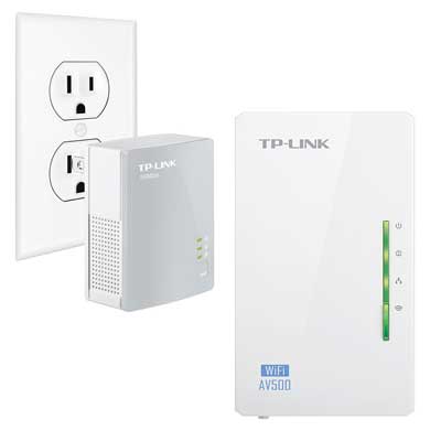 TP-Link AV500 WiFi Range Extender, Powerline Edition Starter Kit w/ 2 LAN Ports, Up to 300Mbps Wireless