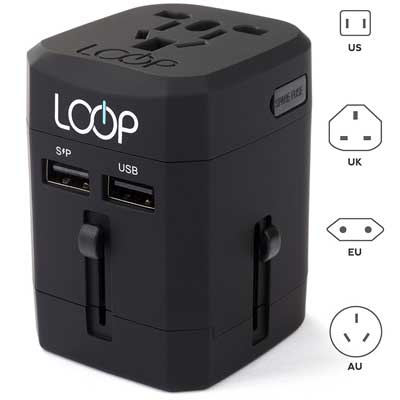 LOOP World Adapter Plug, Worldwide Travel Adapter Charger