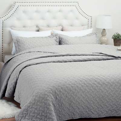 Quilt Set Solid Grey by Bedsure