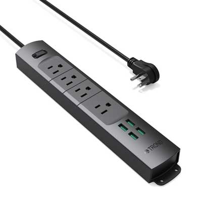 TROND Prime II 4-Outlet Mountable Surge Protector Power Strip