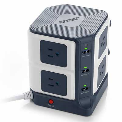 BESTEK Power Strip 8-Outlet 1500 Joules Surge Protector