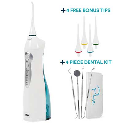 Aqua Flosser - Professional Rechargeable Oral Irrigator with four dental tools - Portable and Cordless