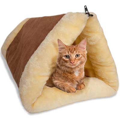 OxGord 2-in-1 Cat Pet Bed Tunnel Fleece Tube crate cage