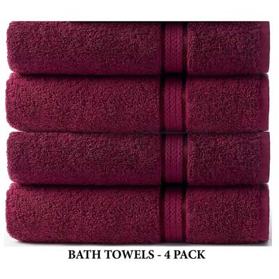 Cotton Craft Ultra Soft 4 Pack Oversized Extra Large Bath Towels