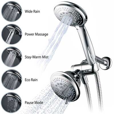 Hydroluxe Full-Chrome 24 Function Handheld showerhead