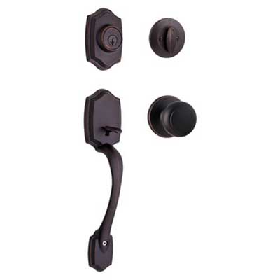 Kwikset 96870-100 Belleview Single Cylinder Handleset with Cove Knob featuring SmartKey