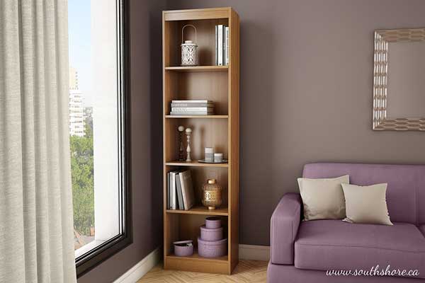 South Sore Axess Collection 5-Shelf Narrow Bookcase