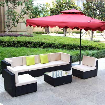 U-MAX 7 Piece 7-12 Pieces Patio PE Rattan Wicker Sofa Sectional Furniture Set