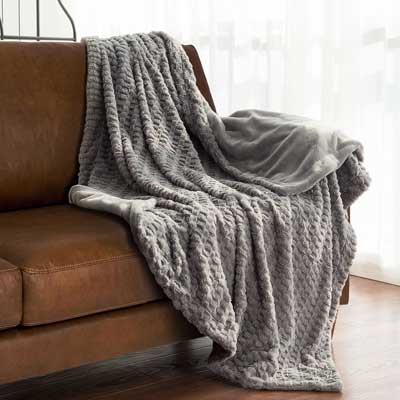 Bedsore Faux Fur Throw Blanket Fleece Bed Blanket