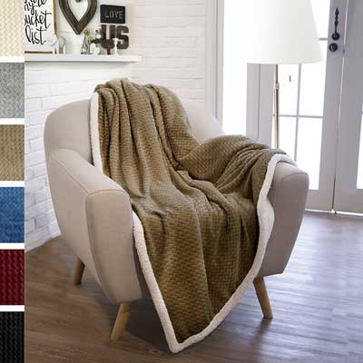 Premium Chevron Sherpa Throw Blanket