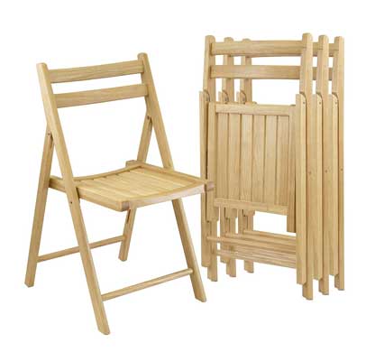 Winsome wood folding chairs, Natural finish