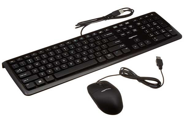 AmazonBasics Wired Keyboard and Wired Mouse Bundle Pack