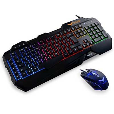 HAVIT Rainbow Backlit Wired Gaming Keyboard and Mouse Combo