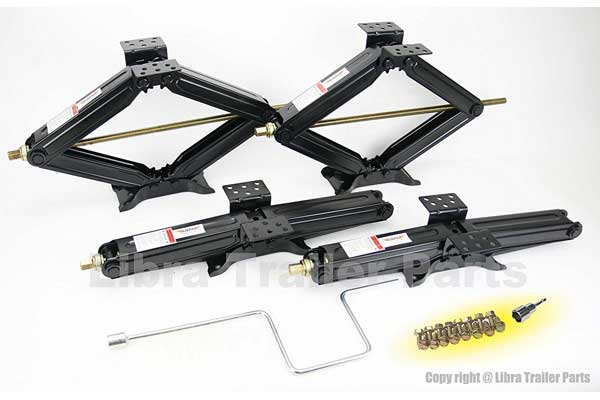 Set of 4 5000lb 24” RV Trailer Stabilizer Leveling Scissors Jacks