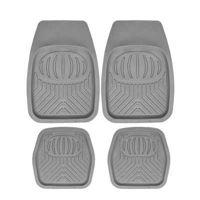 Mann Pack of 4 Front & Rear, Driver & Passenger Seat Ridged Heavy Duty Rubber Car Mat