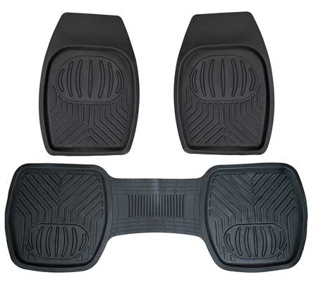 Drisen Heavy Duty All Season Deep Dish 3 Piece Rubber Floor Mats