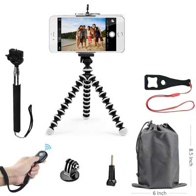 SMILEPOWO Lightweight Mini Tripod and Universal Smartphone Tripod Adapter