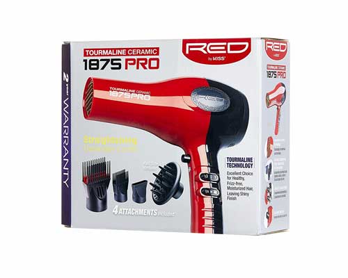 Red by Kiss 1875 Pro Watt Ceramic Tourmaline Hair Dryer