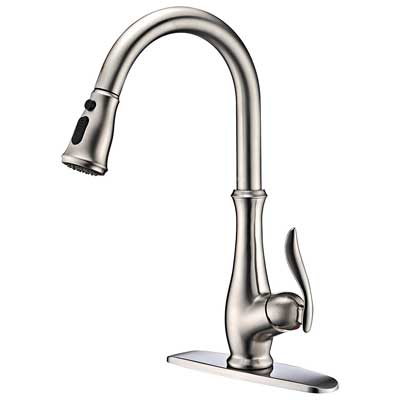 Commercial Single Handle High Arch Brushed Nickel Kitchen Faucet