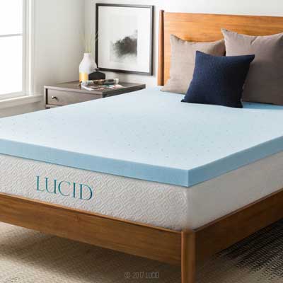 LUCID 3-inch Gel Memory Foam Mattress Topper