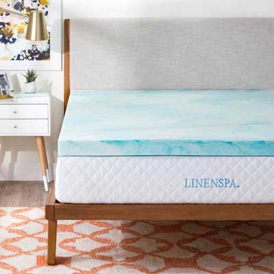 Linenspa 3 Inch Gel Swirl Memory Foam Topper