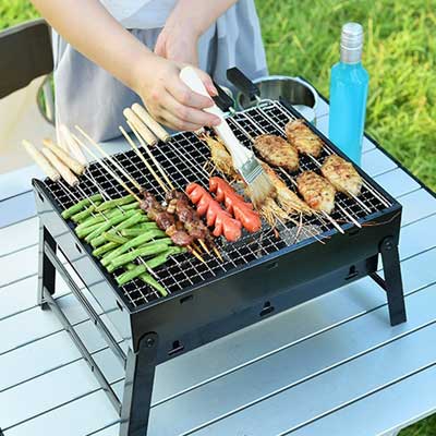 Uten Barbecue Charcoal Grill Folding Portable Lightweight BBQ