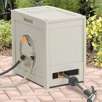 RSH125 Crate 125-Foot Water Powered Retractable Garden, Hose Reel