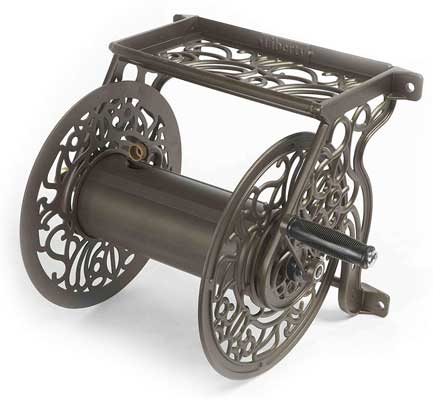 Liberty Garden Products 704 Decorative Cast Aluminum Wall Mount Garden Hose Reel