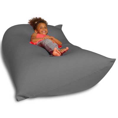 Big Squishy Portable and Stylish Bean Chair, Medium, Gray