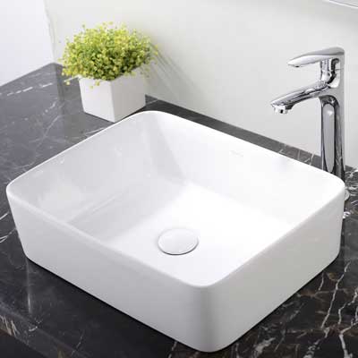 Ufaucet Modern Porcelain Above Counter White Ceramic Bathroom