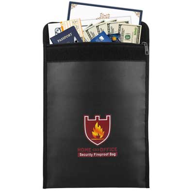 Fireproof Money and Document Bag, Moko Fire and Water Resistant Large Cash and Envelope Holder