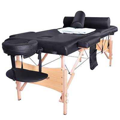 Massage Table Portable Facial SPA Bed with Sheet, cradle cover, 2 bolters and hanger