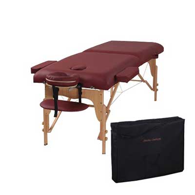 Heaven Massage Two Fold Burgundy Portable Massage Table