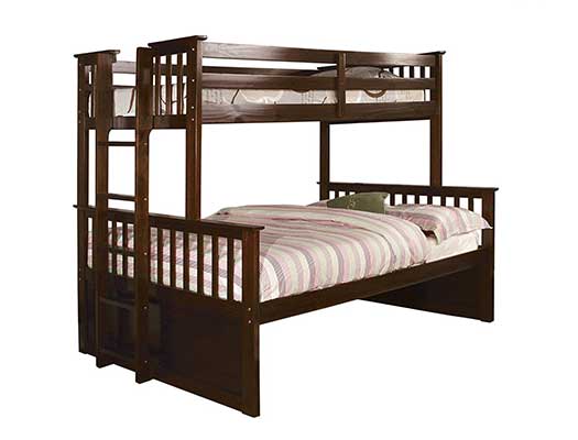 Furniture of America Pammy Twin over Queen Bunk Bed, Espresso