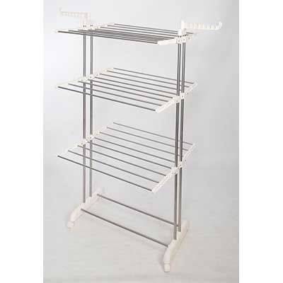 idee Freestanding Collapsible Height-Adjustable- Rack Rolling 3-Tier Clothes