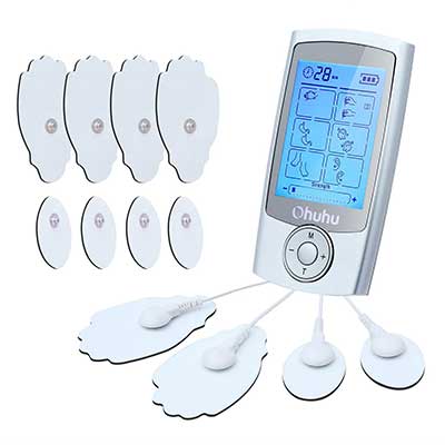 Tens Unit Ohuhu Rechargeable 16 Modes and 12 Pads Electric Muscle Stimulator Machine