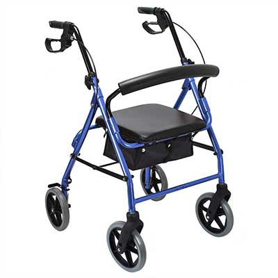 Healthline Elite Aluminum Rollator Walker with 8-Inches Wheels