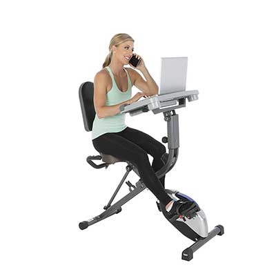 Exerpeutic Exerwork 1000 Fully Adjustable Desk Folding Exercise Bike