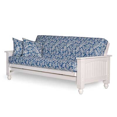 Cottage Style Futon Frame, Full-Size Satin White