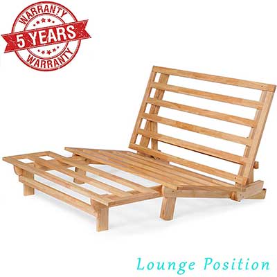 Queen Size Tri-Fold Wood Futon Sofa Bed Lounger Frame