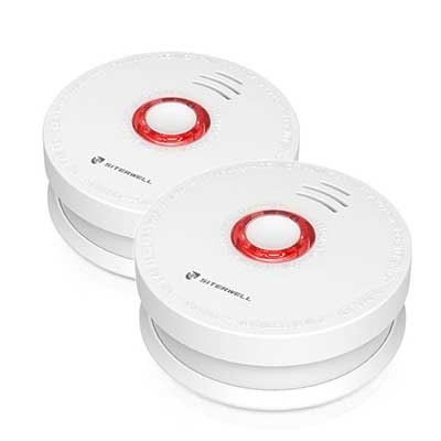 2 Pack SITERWELL Smoke Detector and Battery Operated Smoke and Fire Alarm