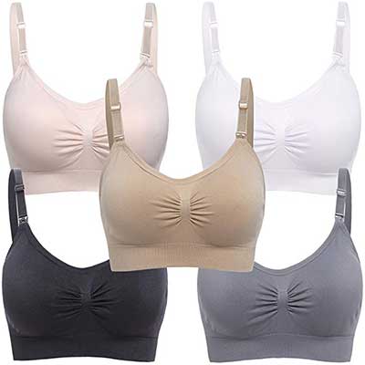 Lataly Women’s Sleeping Nursing Bra Wirefree Breastfeeding Maternity Bralette Pack of 5