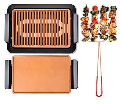 GOTHAM STEEL Smokeless Electric Grill, Griddle, and Pitchfork